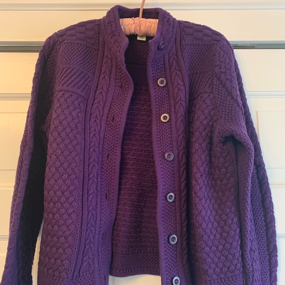 L.L. Bean Women's Purple Cardigan Sweater Size Petite M